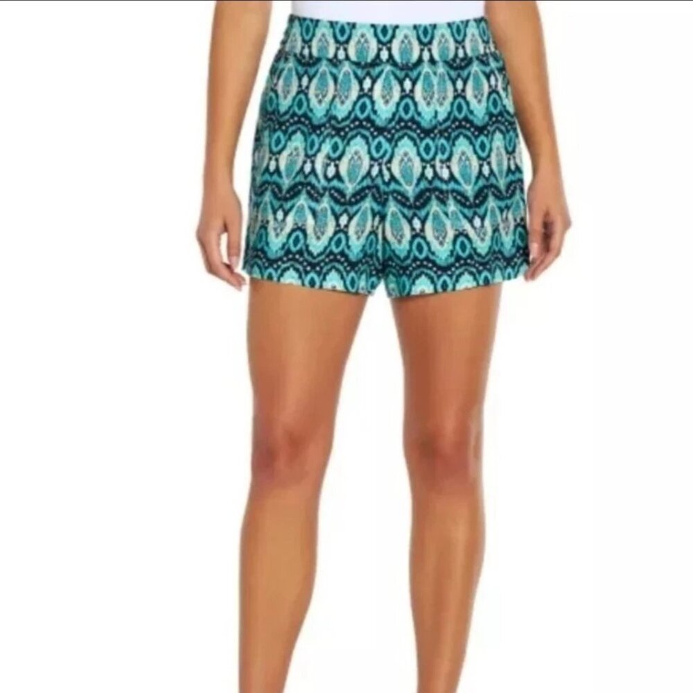 WILDFOX LADIES PRINTED SHORTS PULL-ON COLOR BLUE(AZTEC FEATURE)